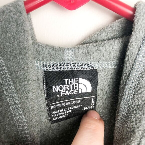 The North Face Gray Hooded Full Zip Fleece Jacket Boys Large - Picture 5 of 7